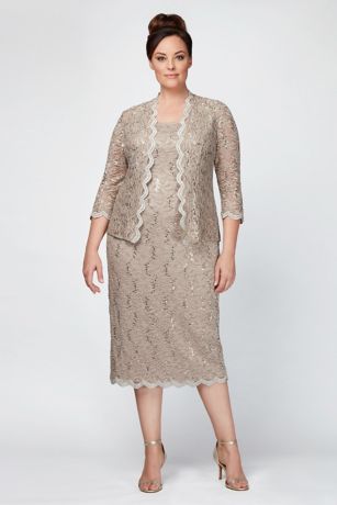 Sequin Lace Plus Size Cocktail Dress ...